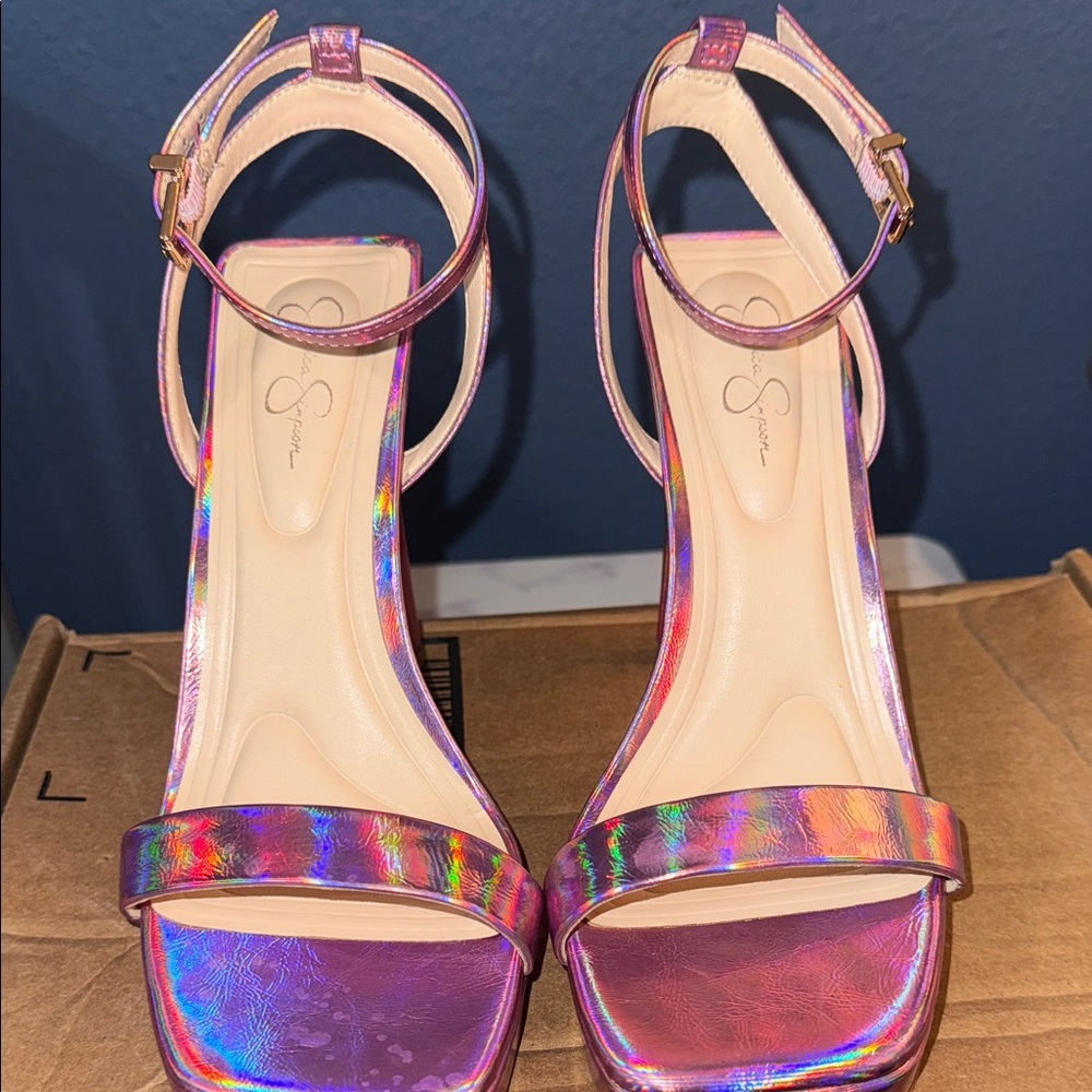 Jessica Simpson Iridescent Strappy Heels